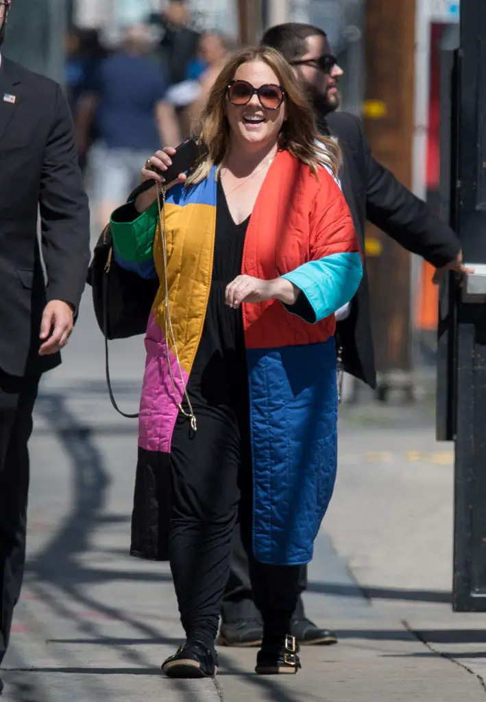 Vibrant Color-Block Quilted Coat Over Jumpsuit Vibrant Color-Block Quilted Coat Over Jumpsuit — Winter Outfits for Curvy Women