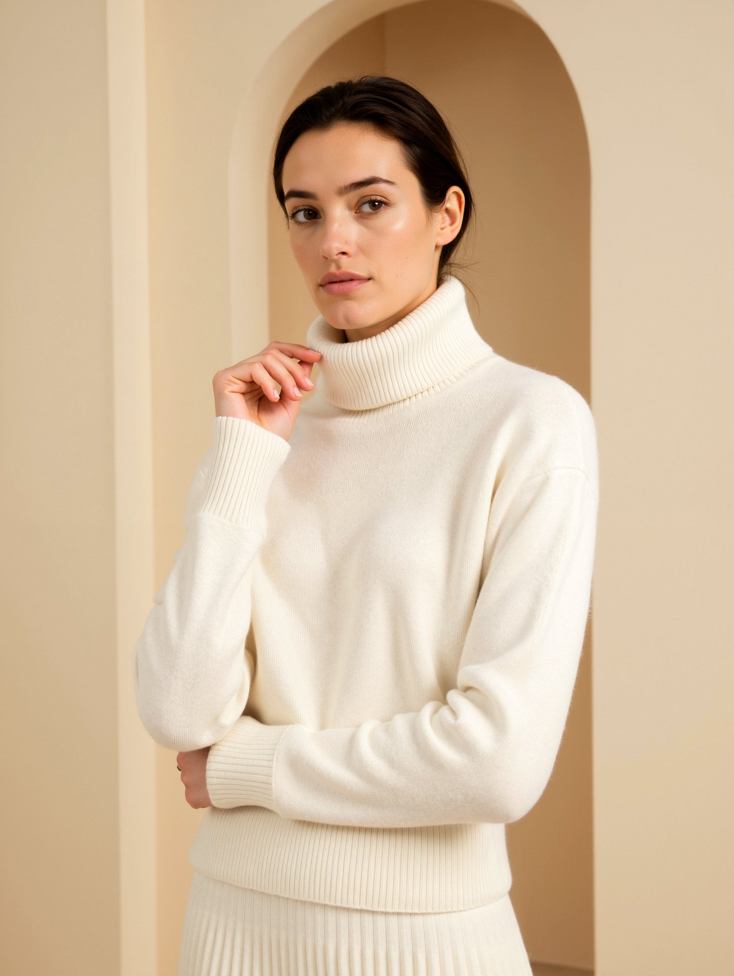 Essential Winter Knit: Relaxed Cream Turtleneck — Old Money Winter Outfits