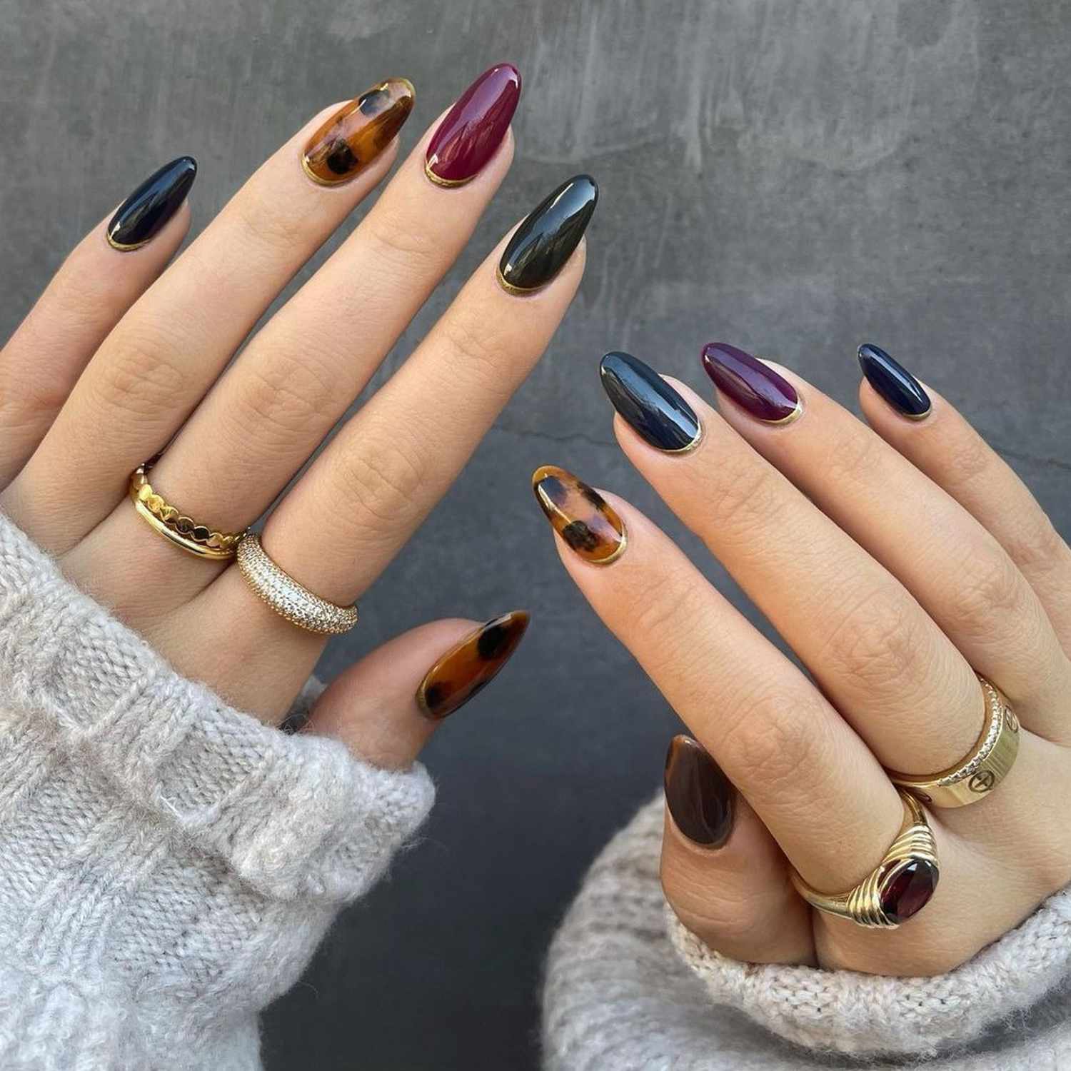 Dark Blue White Silver Glitter Visual Idea — Dark Winter Nails