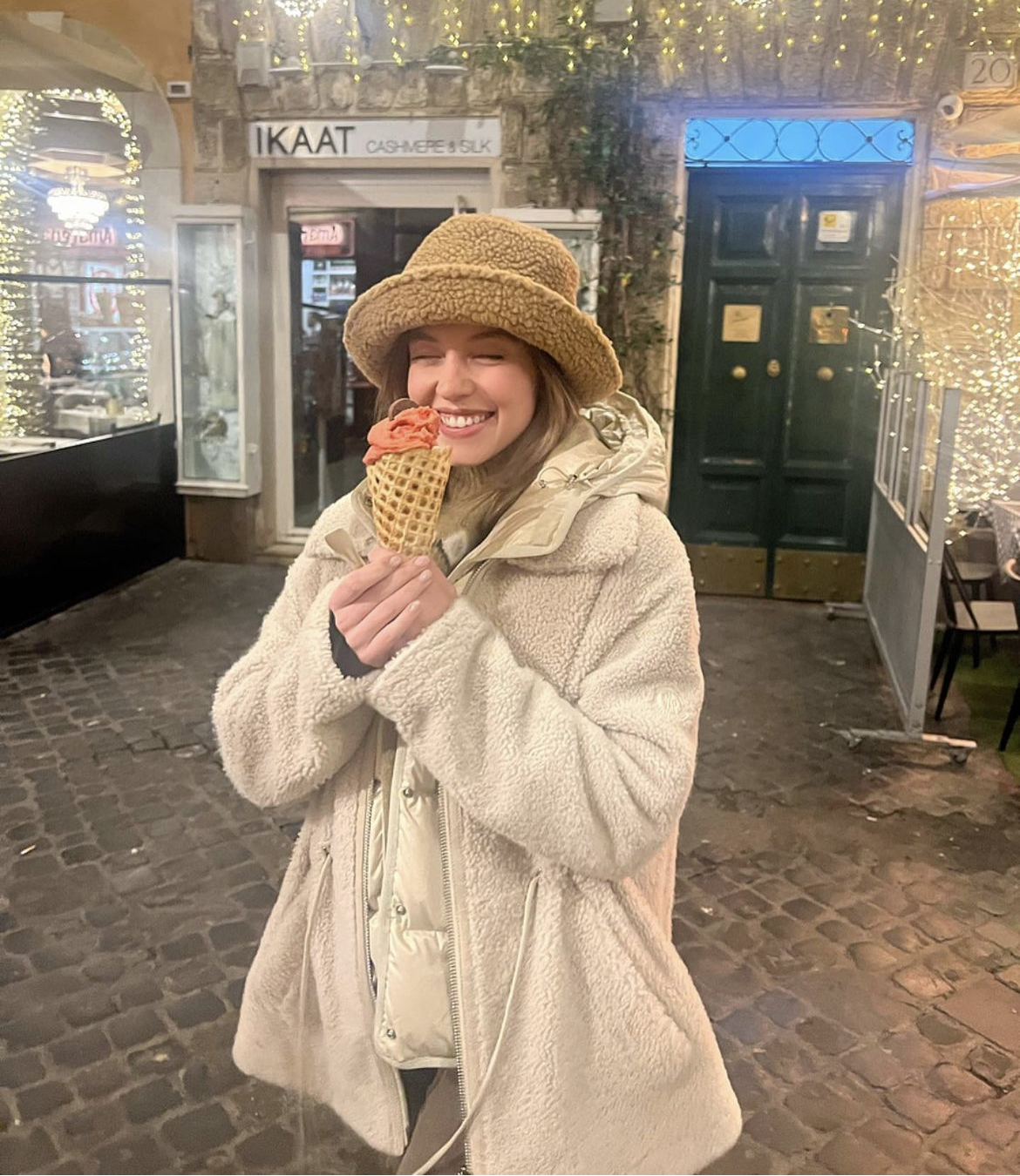 Cozy Fleece Jacket with Puffer Vest Layering — Italy Winter Outfits