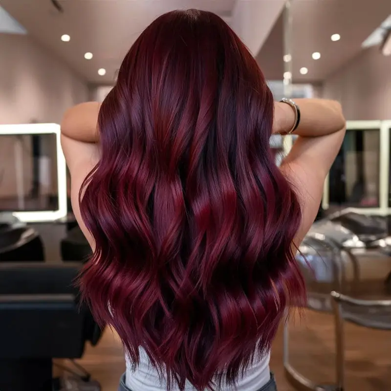 Deep Red With Burgundy Undertones Deep Red With Burgundy Undertones — Dark Winter Hair Colors