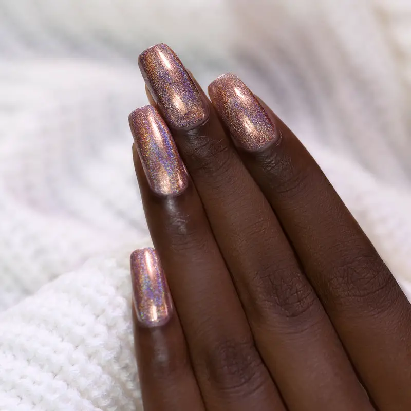 Rose Gold Glitter Square Nails Rose Gold Glitter Square Nails — Mocha Nails