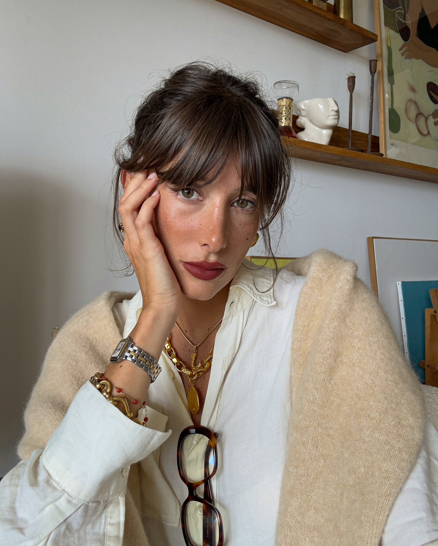 Wavy Dark Brown Collarbone Layers — Winter Haircuts for Thin Hair