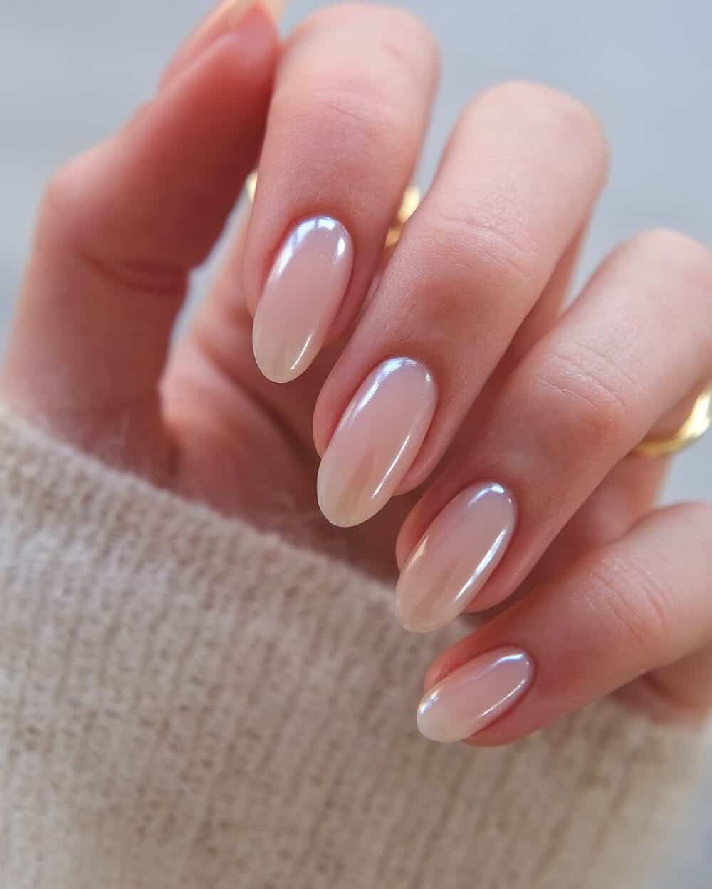 Milky Pink Pearlescent Cuticle Shimmer Milky Pink Pearlescent Cuticle Shimmer — Simple Winter Nails