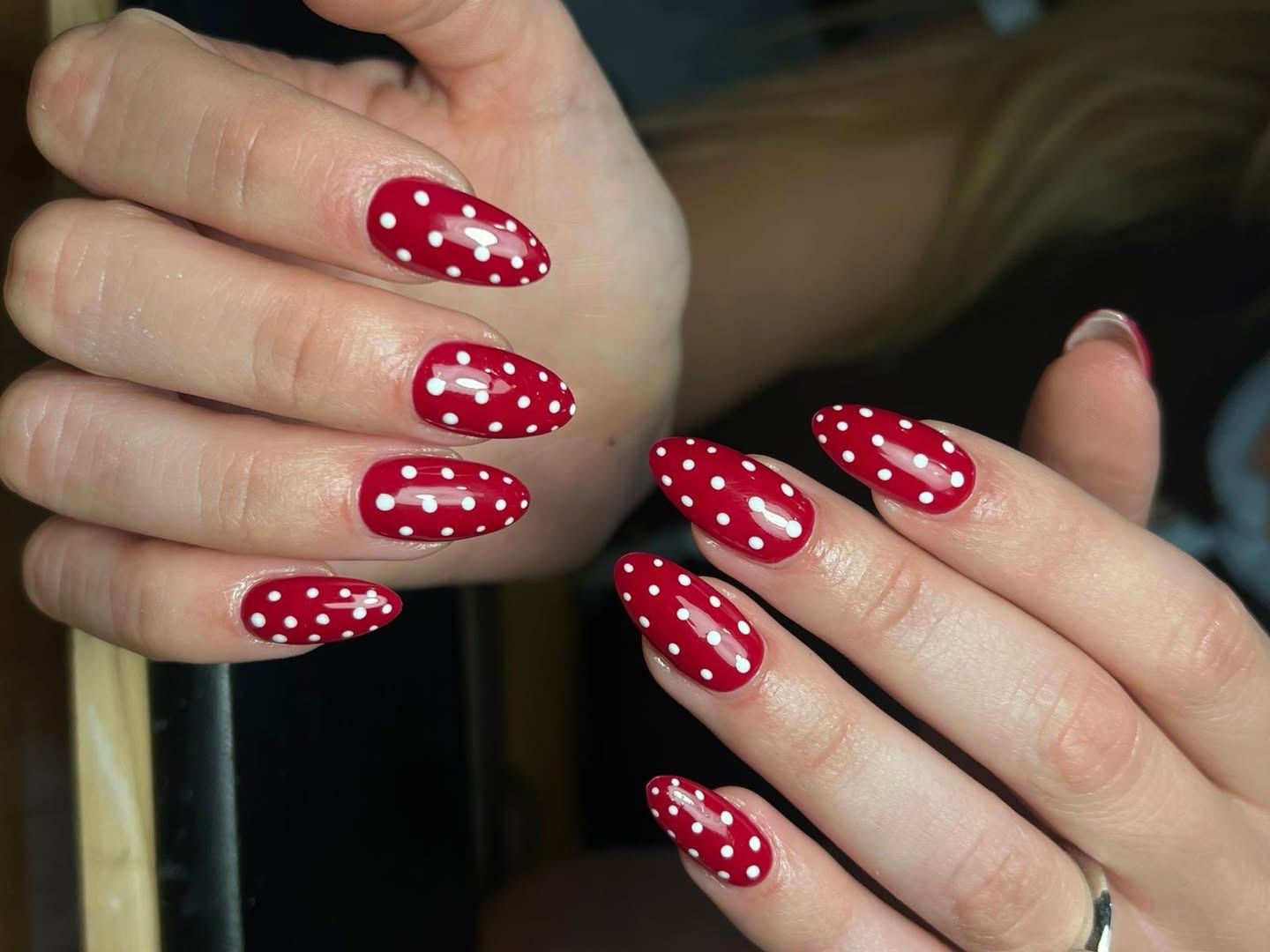 Short Oval Pastel Dot Cuticle Nails — Simple Nail Designs