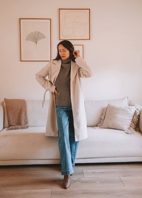 Belted Beige Wool-Blend Coat for Elevated Casual — Winter Capsule Wardrobe