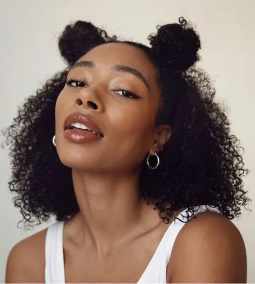 Shoulder-Length Space Buns Shoulder-Length Space Buns — Winter Hairstyles for Black Women