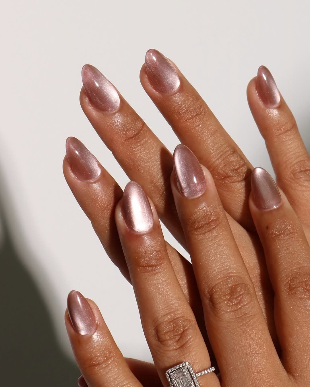 Rose Gold Cat-Eye Nails — Neutral Winter Nails