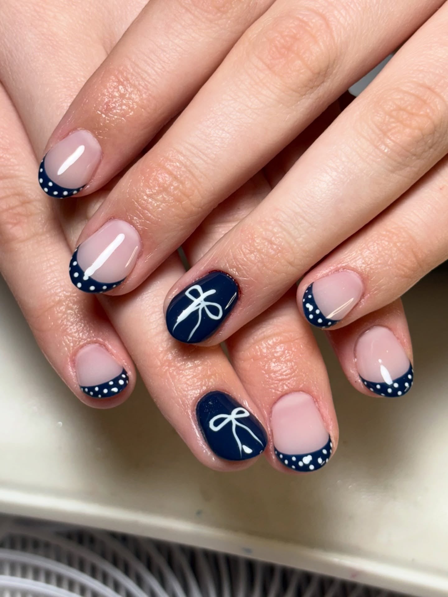 Playful Cute Visual Idea — Navy Blue Nails
