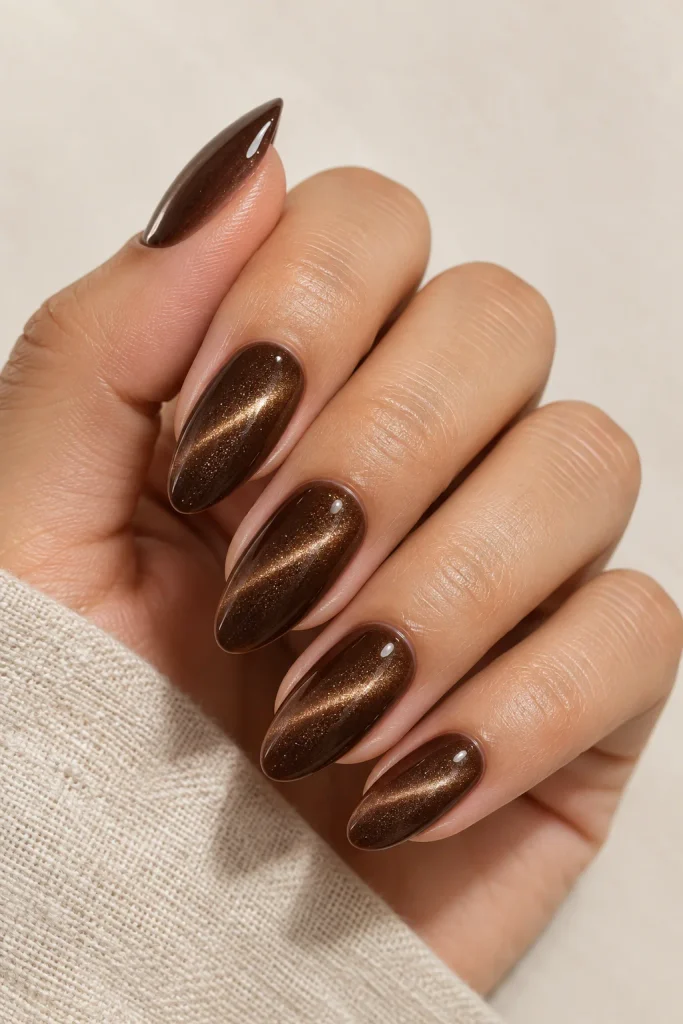 Cat-Eye Visual Idea Cat-Eye Visual Idea — Chocolate Brown Nails