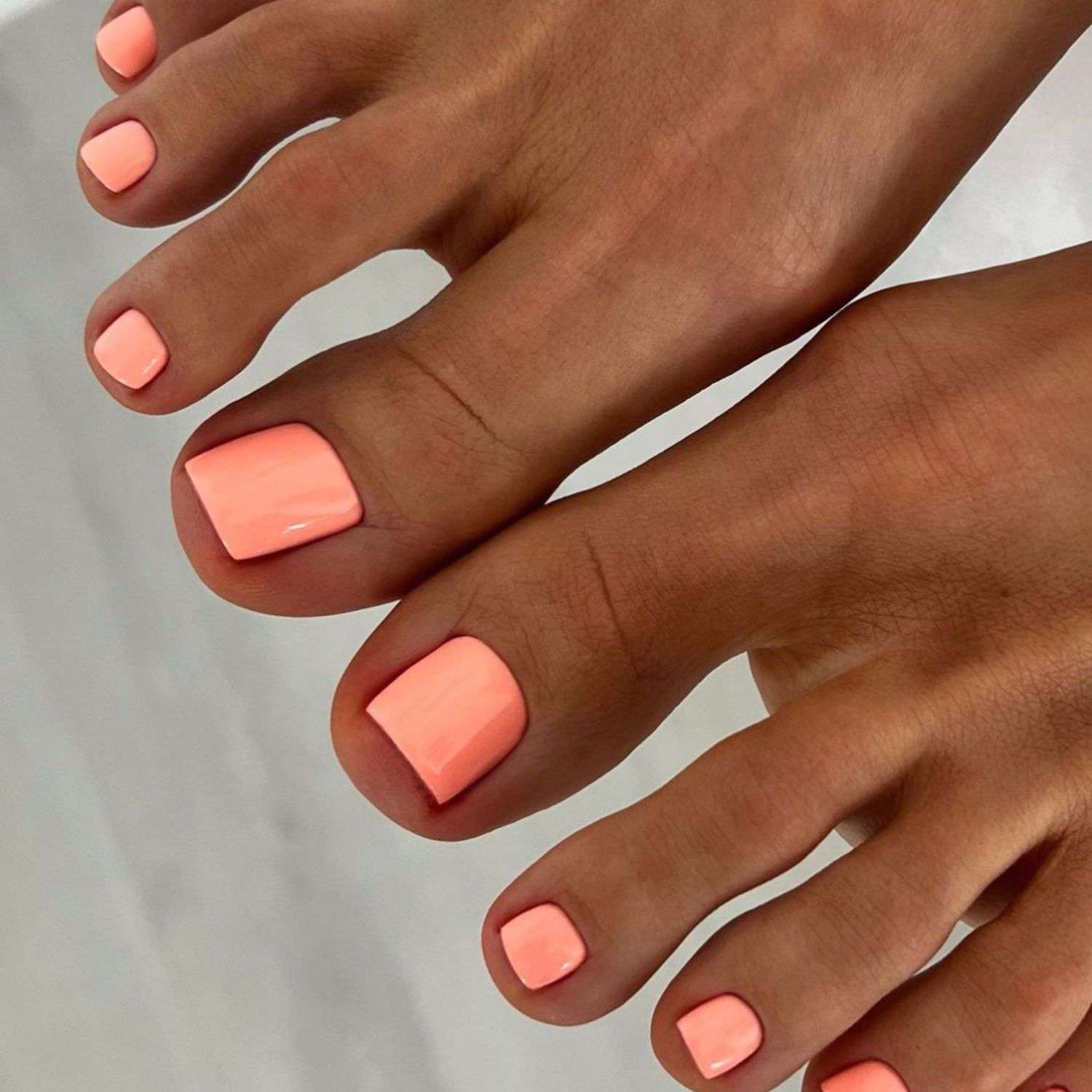 Bright Coral Glossy — Winter Pedicure Colors