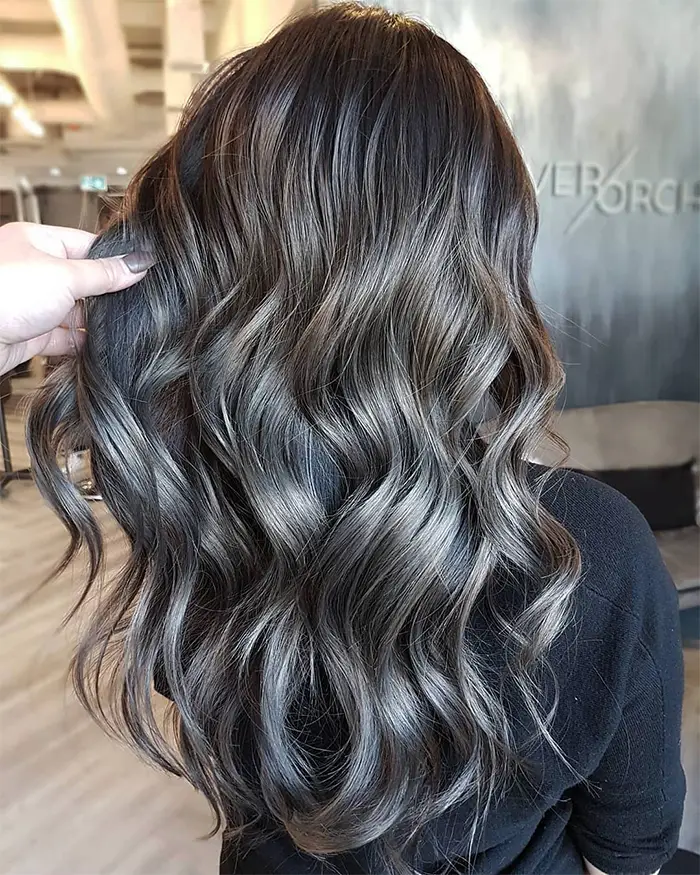 Deep Ash Brown With Blonde Balayage Deep Ash Brown With Blonde Balayage — Ash Brown Hair