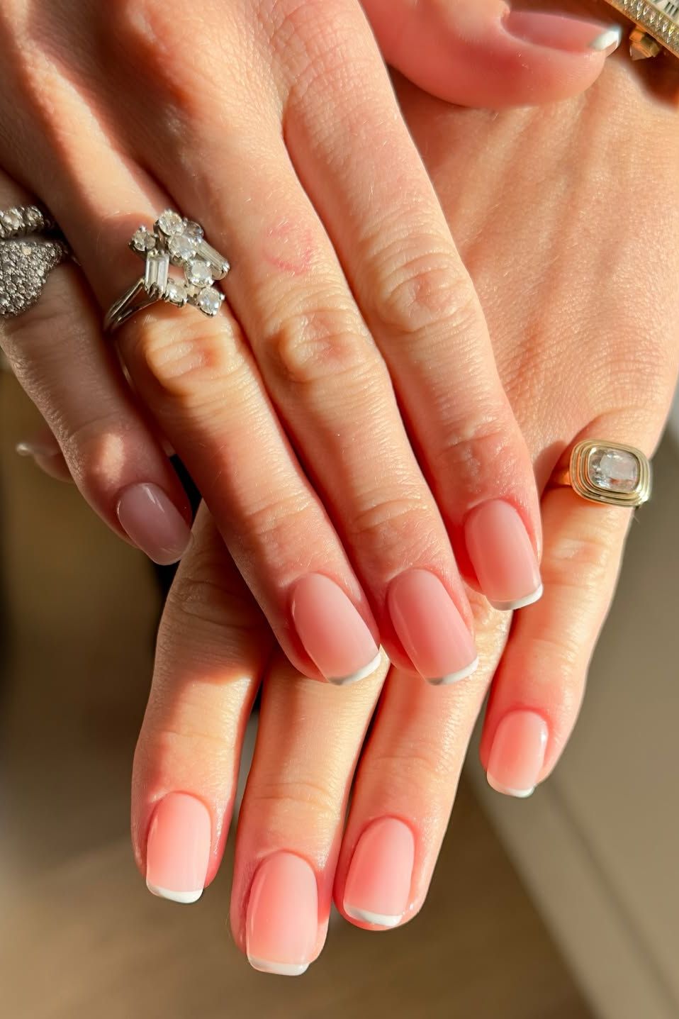 Glossy Short Square Classic White French Glossy Short Square Classic White French — French Nail Designs