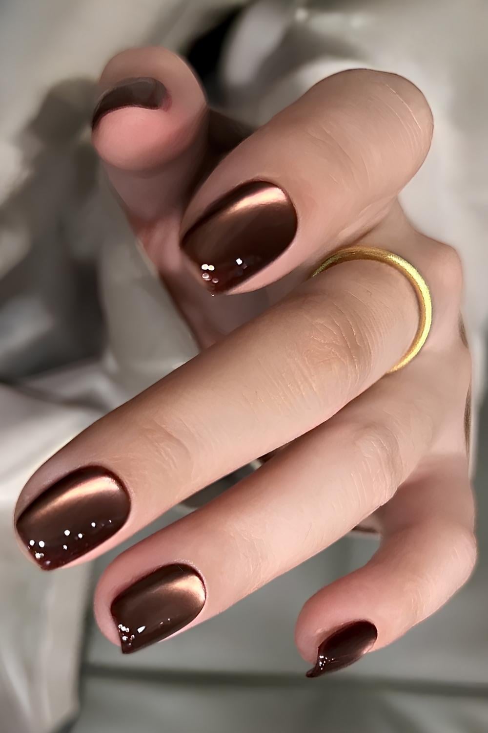 Rich Brown Magnetic Cat Eye Nails Rich Brown Magnetic Cat Eye Nails — Winter Cat Eye Nails