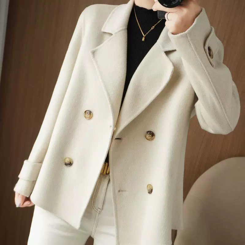 Beige Trench Coat Over Plaid Shirt and Corduroy Pants — Winter Outfits for Petite Women
