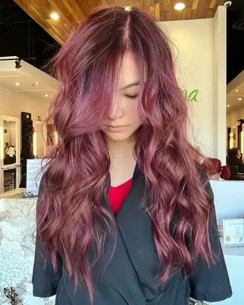 Muted Plum With Subtle Pink Undertones Visual Idea Muted Plum With Subtle Pink Undertones Visual Idea — Plum Hair Color