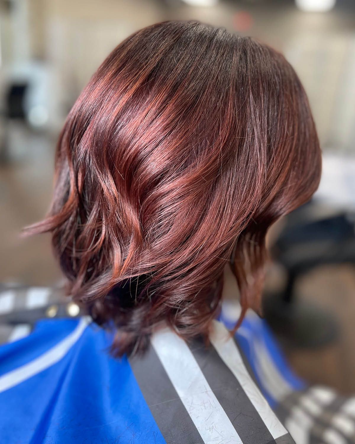 Deep Auburn Bob With Copper Highlights — Winter Highlights