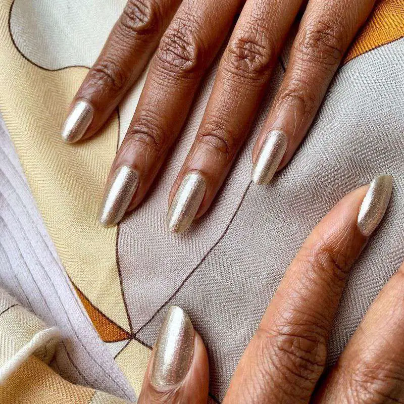Pale Champagne Shimmer Pale Champagne Shimmer — Winter Nail Colors for Dark Skin