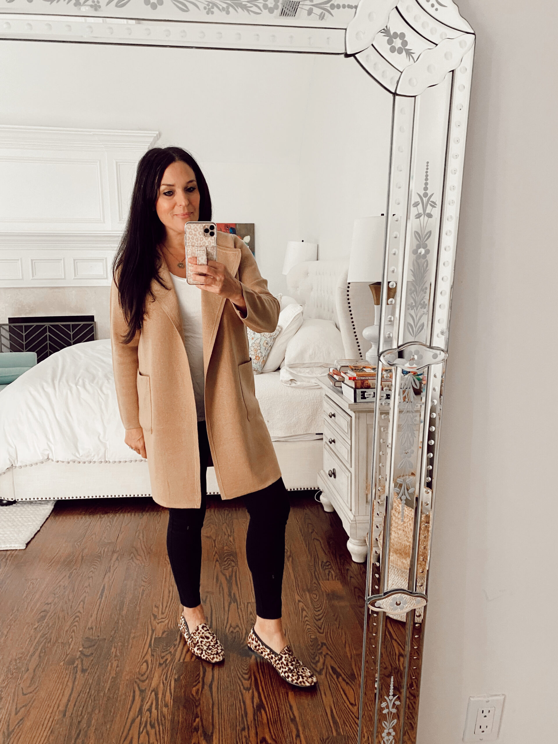 Casual Polish: Camel Knit Coat with Leggings Casual Polish: Camel Knit Coat with Leggings — Winter Work Outfits