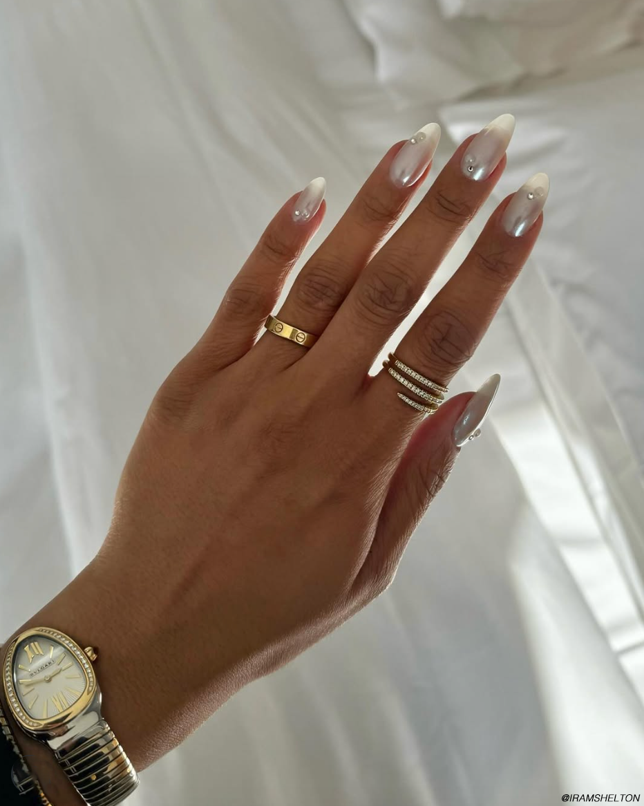 High Gloss Pearlescent Visual Idea — Minimalist Winter Nails