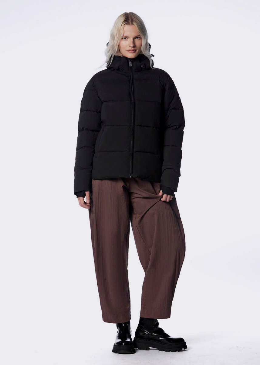 Cropped Black Puffer with Chunky Boots — Winter Jackets for Women