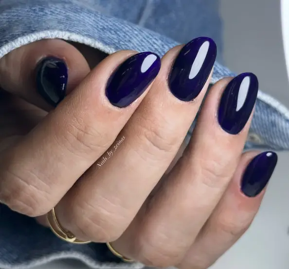 Sophisticated Deep Indigo Gloss Sophisticated Deep Indigo Gloss — Short Winter Nails
