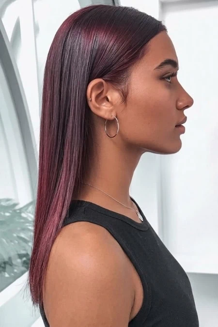 Sleek Collarbone Lob Sleek Collarbone Lob — Cherry Cola Hair Color