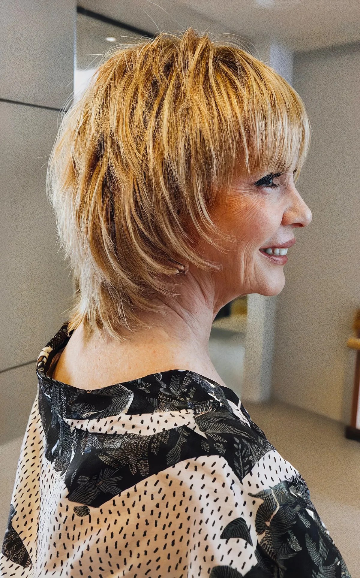 Shag With Choppy Layers Shag With Choppy Layers — Winter Hairstyles for Women Over 70