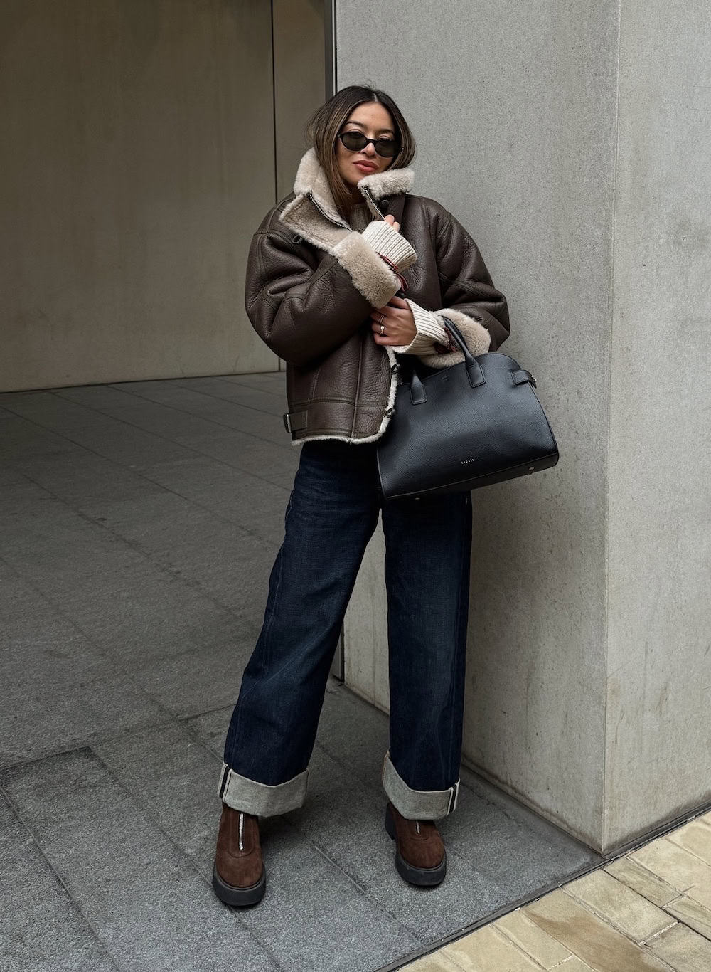 Shearling Aviator Jacket: Statement Winter Warmth Shearling Aviator Jacket: Statement Winter Warmth — Casual Winter Outfits