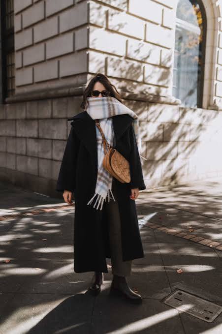 Classic Black Wool Coat and Plaid Scarf for Everyday Style Classic Black Wool Coat and Plaid Scarf for Everyday Style — NYC Winter Outfits