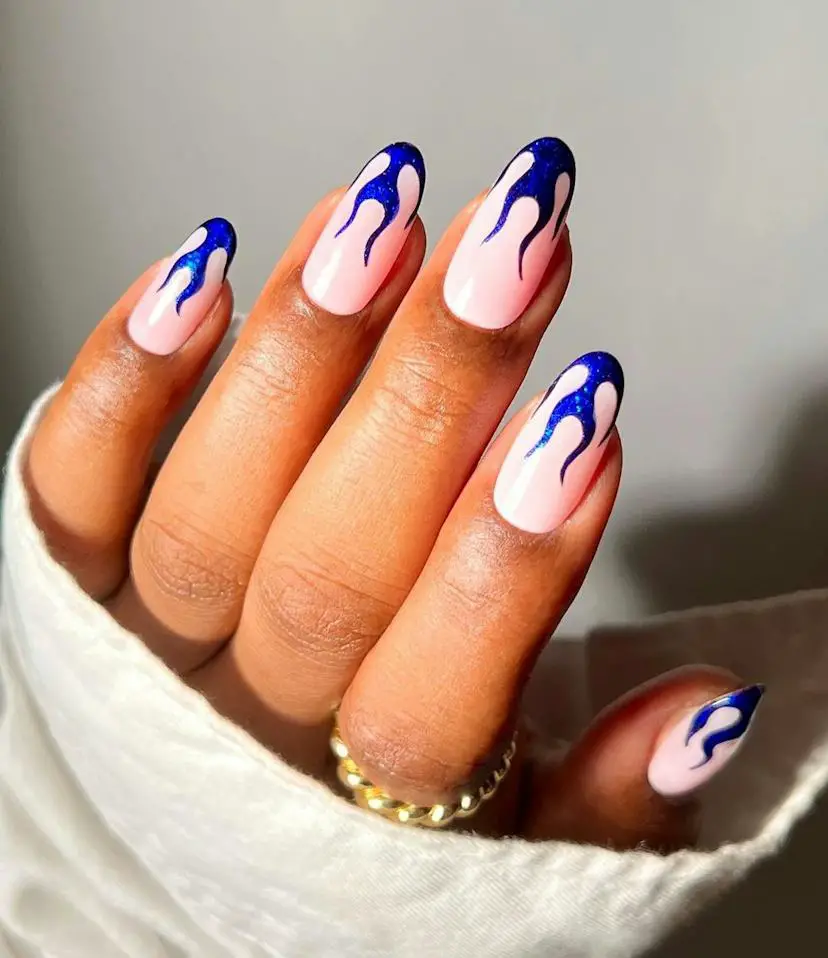 Flame Design Visual Idea Flame Design Visual Idea — Blue Nail Inspo