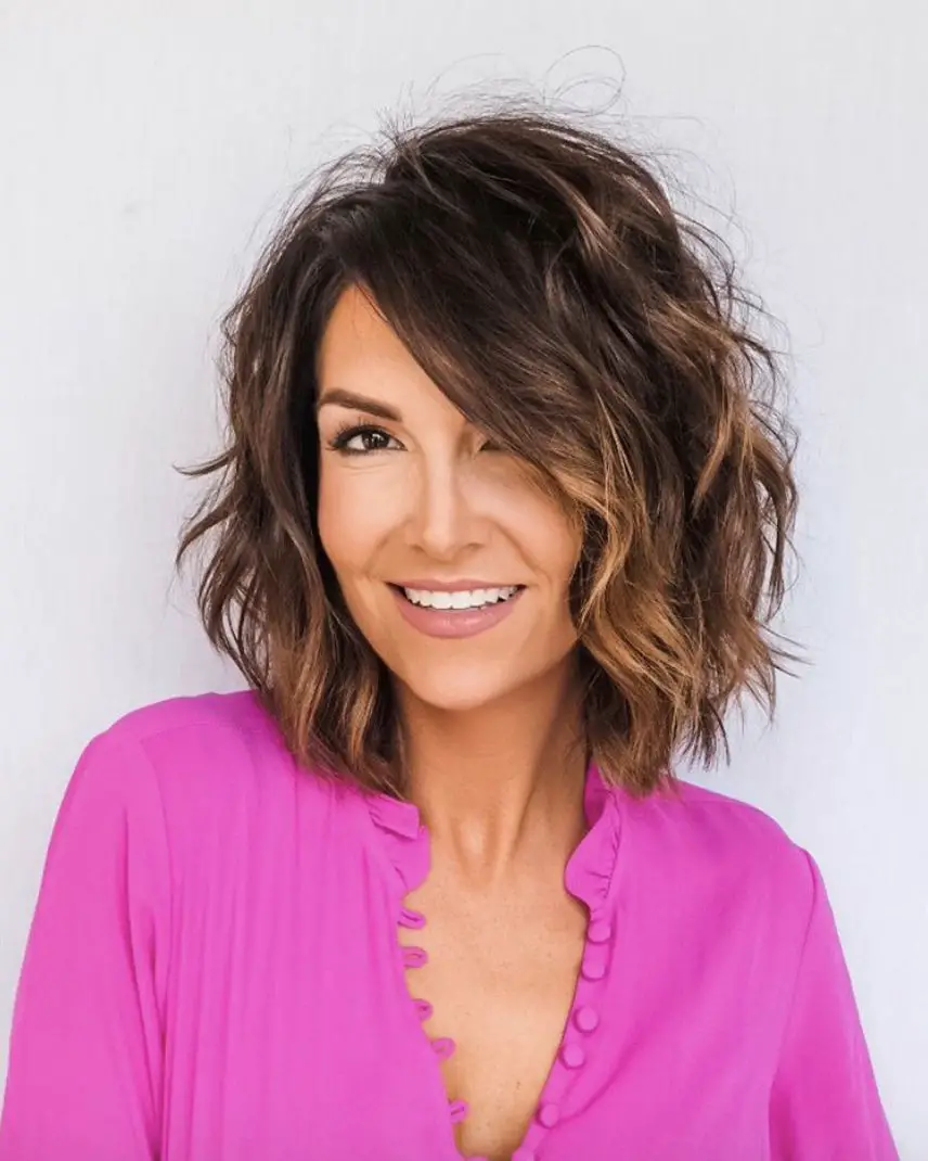 Shoulder Length Shag With Choppy Layers — Winter Haircuts for Women Over 40