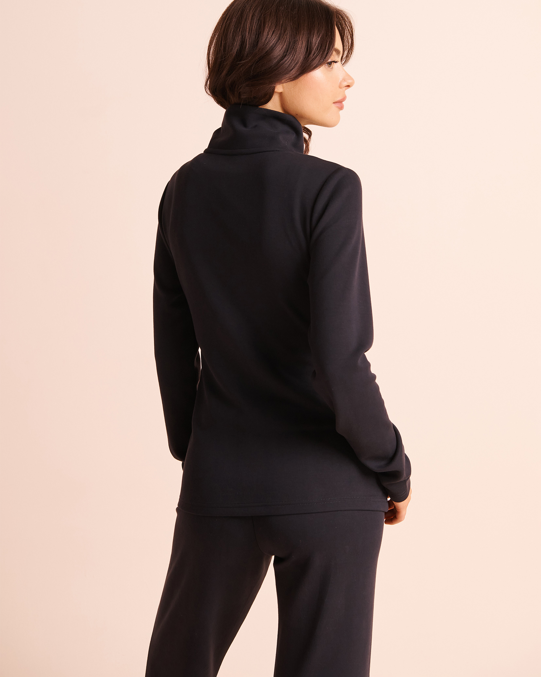 Sophisticated Black Turtleneck Loungewear Set Sophisticated Black Turtleneck Loungewear Set — Loungewear Outfits