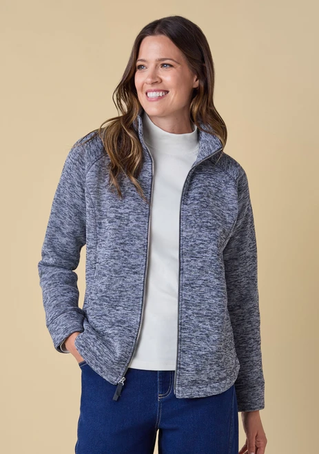 Style a Heathered Fleece Jacket for a Casual Day Out — Fleece Jacket Outfits