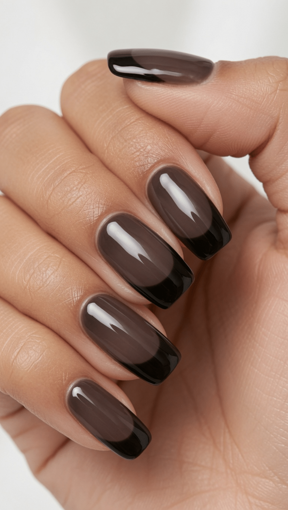 Glossy Long Coffin Translucent French Tips Glossy Long Coffin Translucent French Tips — Black Nail Ideas