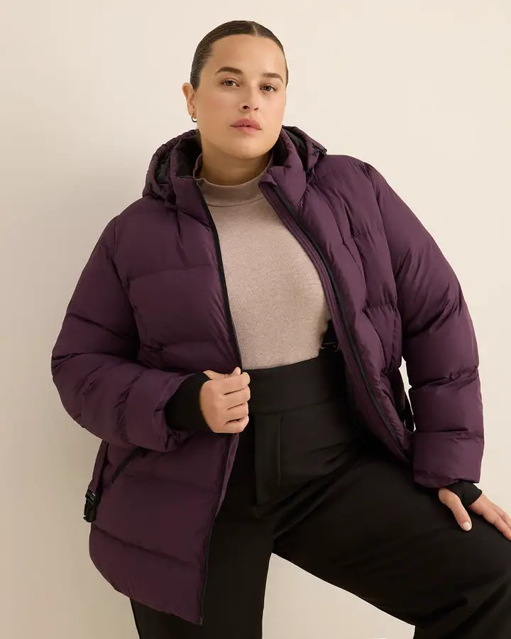 Plum Puffer Jacket for a Cozy Winter Look Plum Puffer Jacket for a Cozy Winter Look — Winter Outfits for Curvy Women