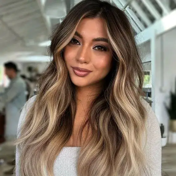 Collarbone Dark Blonde With Lighter Blonde Balayage Collarbone Dark Blonde With Lighter Blonde Balayage — Reverse Balayage