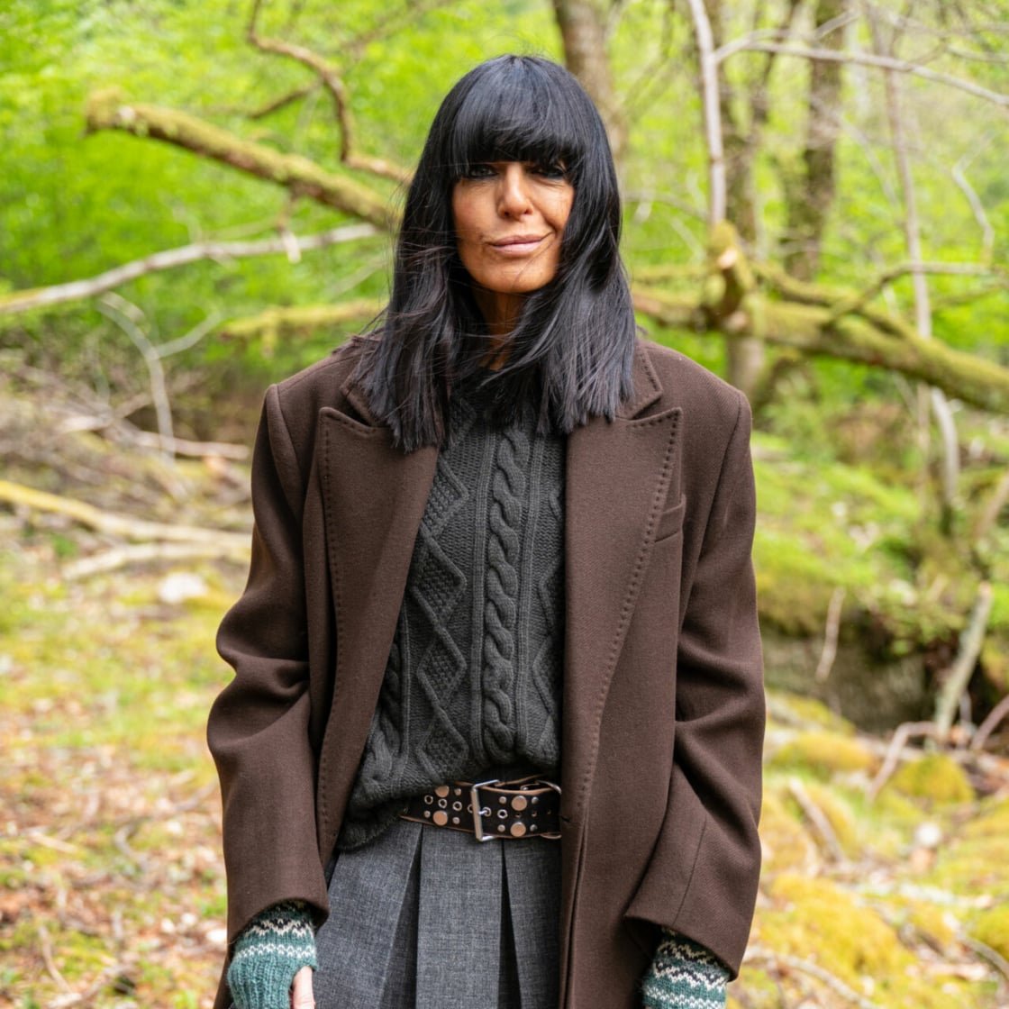 Brown Wool Coat with Grey Cable Knit and Pleated Skirt Brown Wool Coat with Grey Cable Knit and Pleated Skirt — Brown Coat Outfits