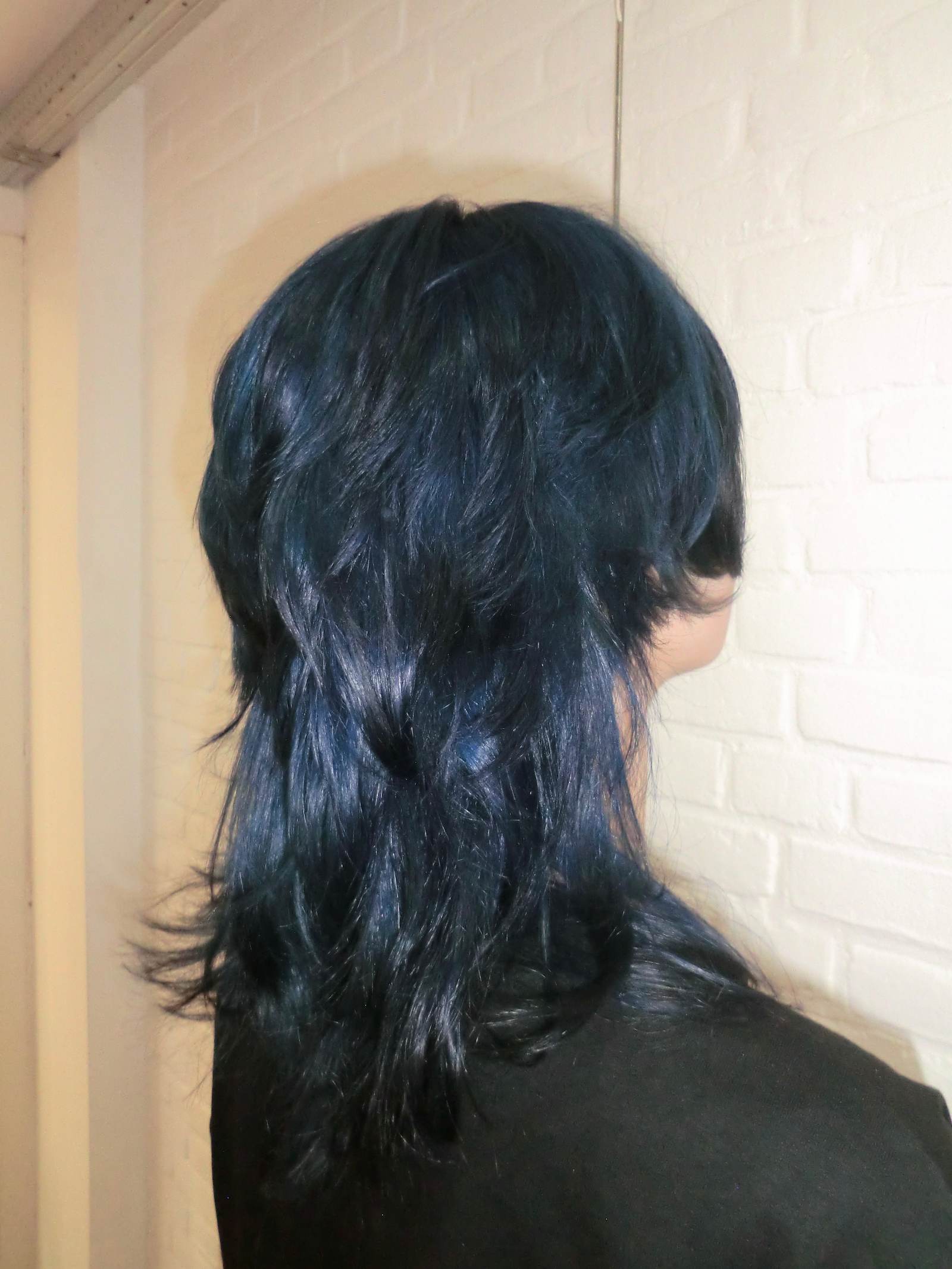 Collarbone Solid Blue Black Blowout Collarbone Solid Blue Black Blowout — Blue Black Hair