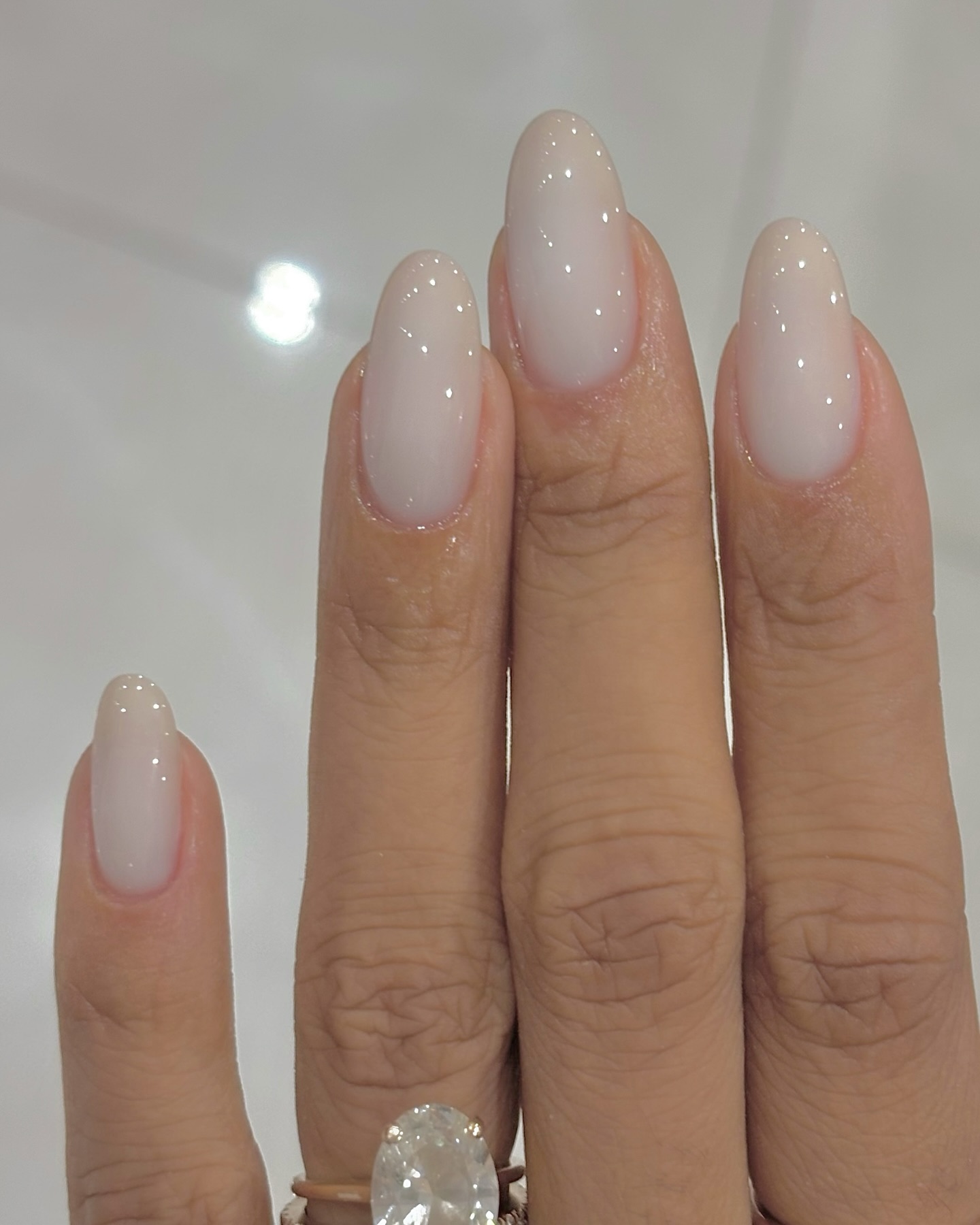 Sheer Milky Nude Glossy Oval Nails Sheer Milky Nude Glossy Oval Nails — Winter Oval Nails