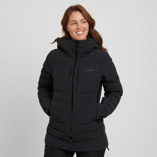 Fitted Black Hooded Puffer Jacket Fitted Black Hooded Puffer Jacket — Ski Outfits