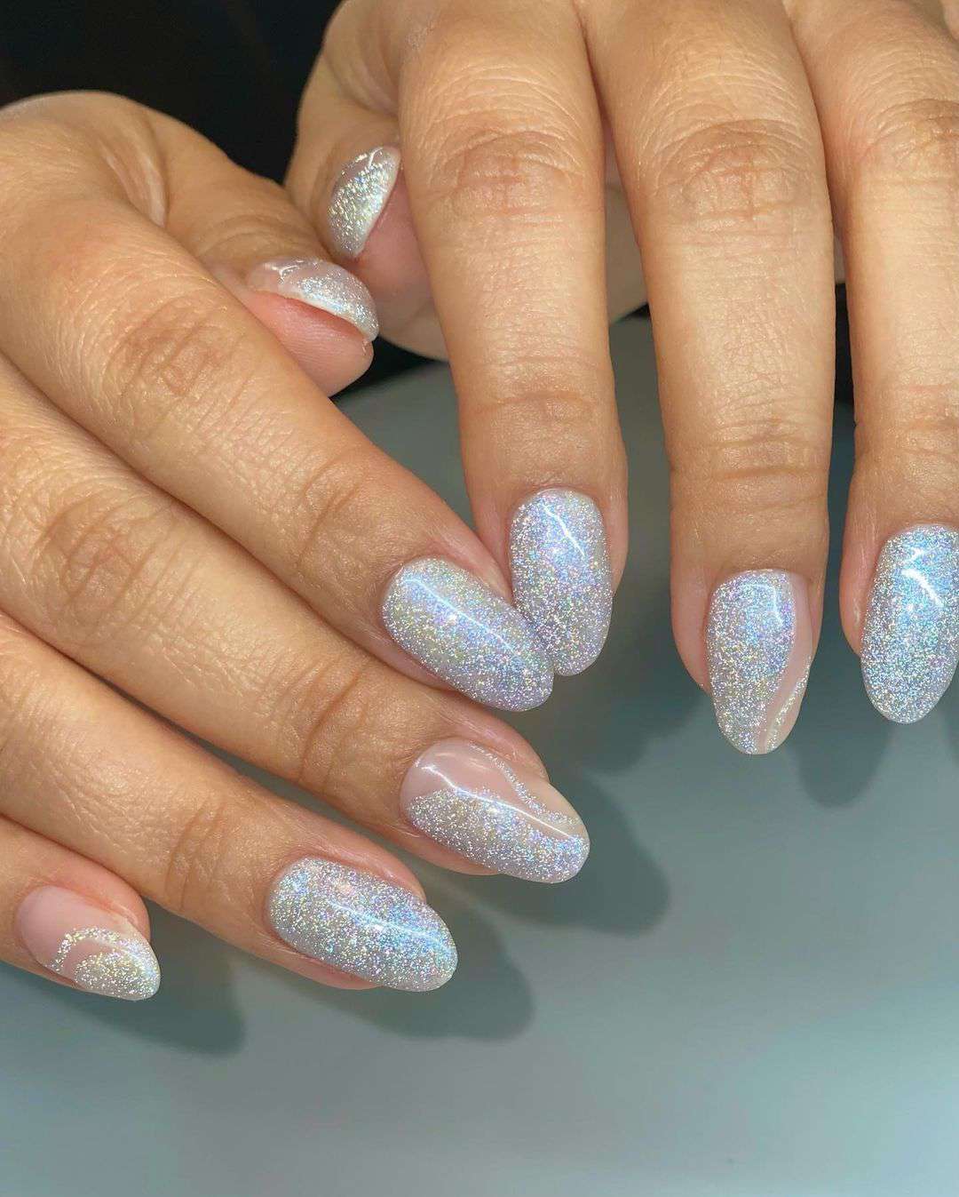 Full Iridescent White Glitter Full Iridescent White Glitter — Winter Glitter Nails
