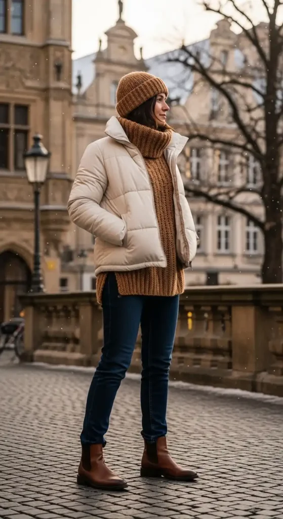 Elegant Camel Wool Coat Over Turtleneck and Trousers Elegant Camel Wool Coat Over Turtleneck and Trousers — Warm Winter Outfits