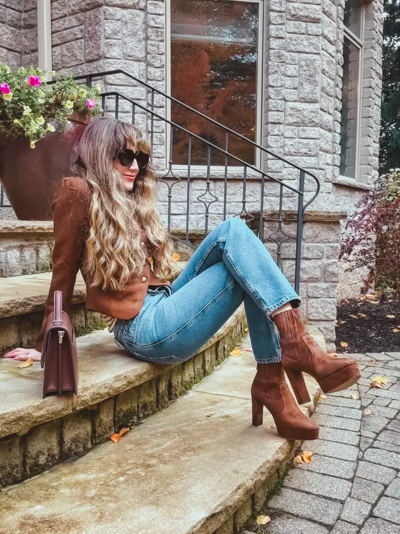 Platform Ankle Boots with Straight-Leg Jeans Platform Ankle Boots with Straight-Leg Jeans — Brown Boots Outfits