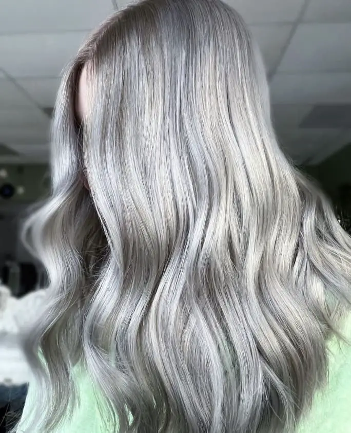 Ash Grey Long Layers Ash Grey Long Layers — Winter Hair Colors for Gray Hair