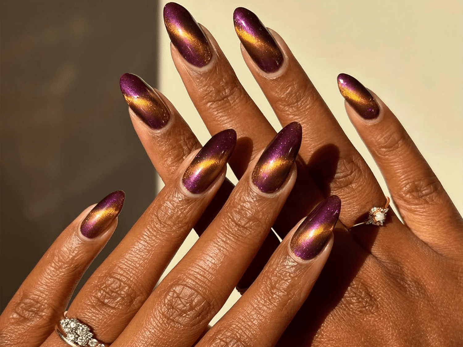 Deep Purple Color-Shifting Cat-Eye Nails Deep Purple Color-Shifting Cat-Eye Nails — Fall to Winter Nails