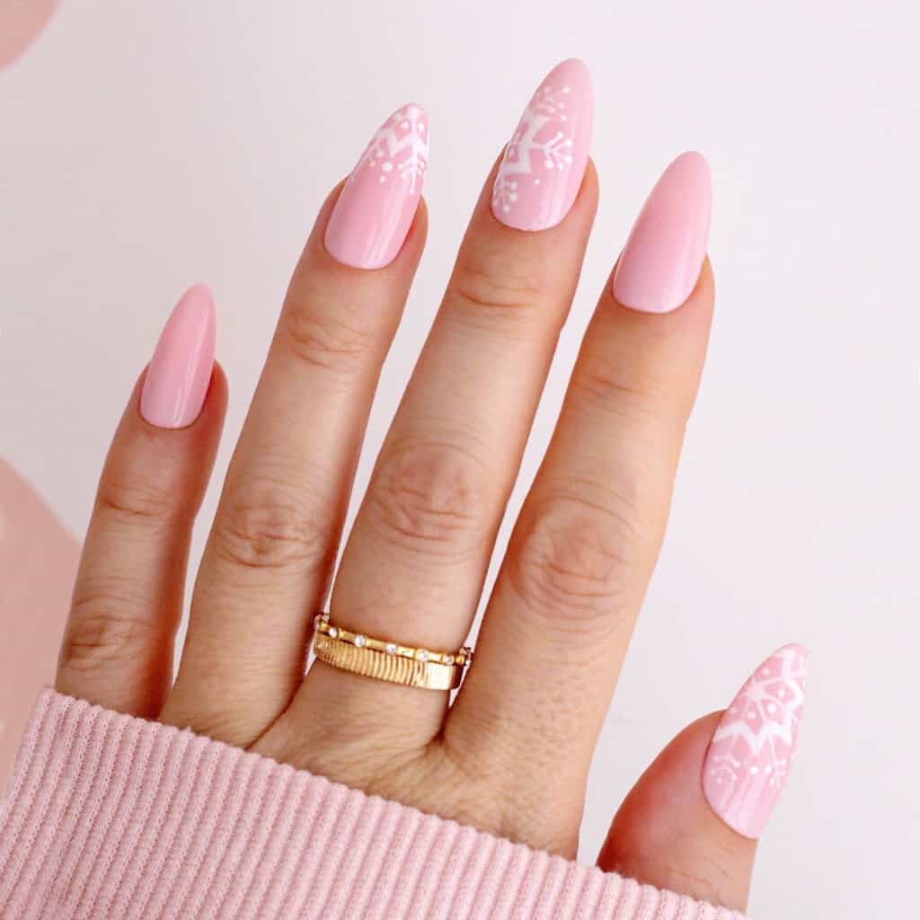 Pale Pink Snowflake Glitter Pale Pink Snowflake Glitter — Winter Nails