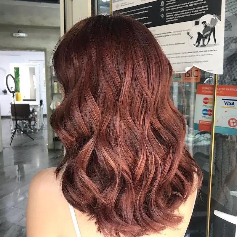 Mahogany With Subtle Pink Highlights Mahogany With Subtle Pink Highlights — Mahogany Hair Color