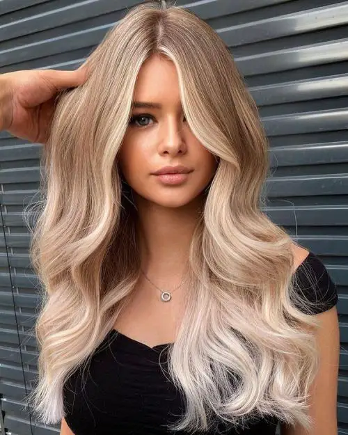 Mid-Back Platinum Blonde Waves Mid-Back Platinum Blonde Waves — Winter Hair Colors for Blondes
