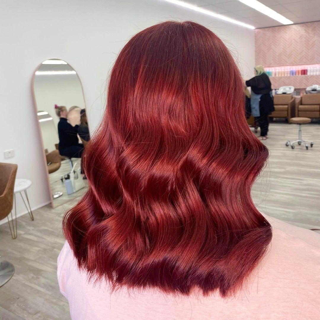 Deep Warm Auburn Mid-Back Waves Deep Warm Auburn Mid-Back Waves — Winter Auburn Hair Color